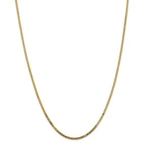 14k 2mm Lightweight Flat Bismark Chain Available Sizes 16