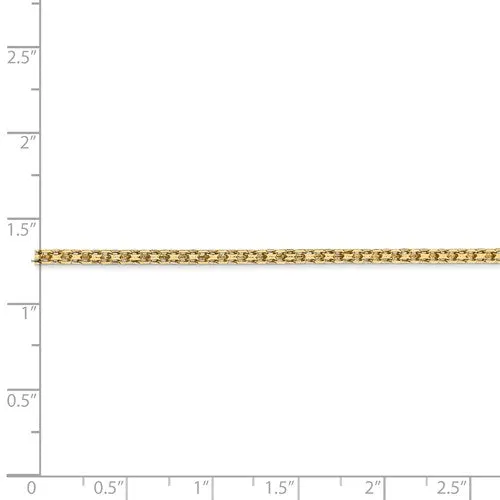 14k 2mm Lightweight Flat Bismark Chain Available Sizes 16