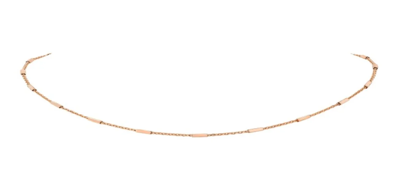 14K ROSE GOLD BAR CHAIN NECKLACE