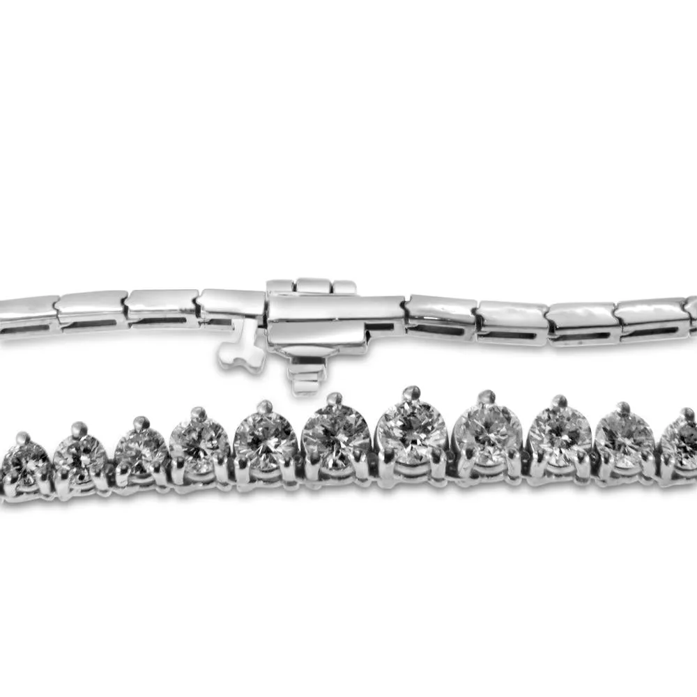 14K White Gold Graduated Diamond Tennis Necklace 6.00CT