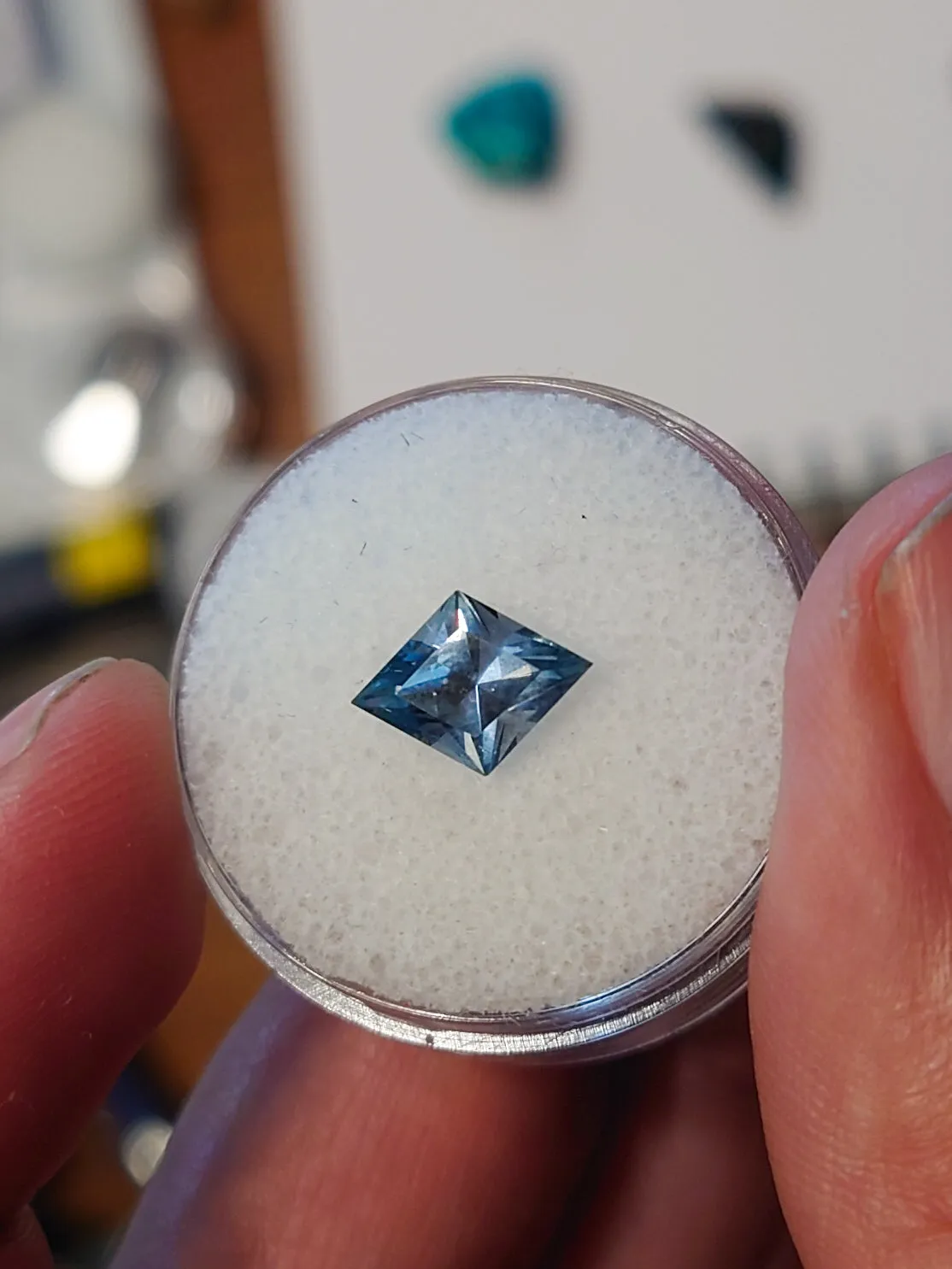 1.85ct NORTH SOUTH CUSTOM CUT MONTANA SAPPHIRE