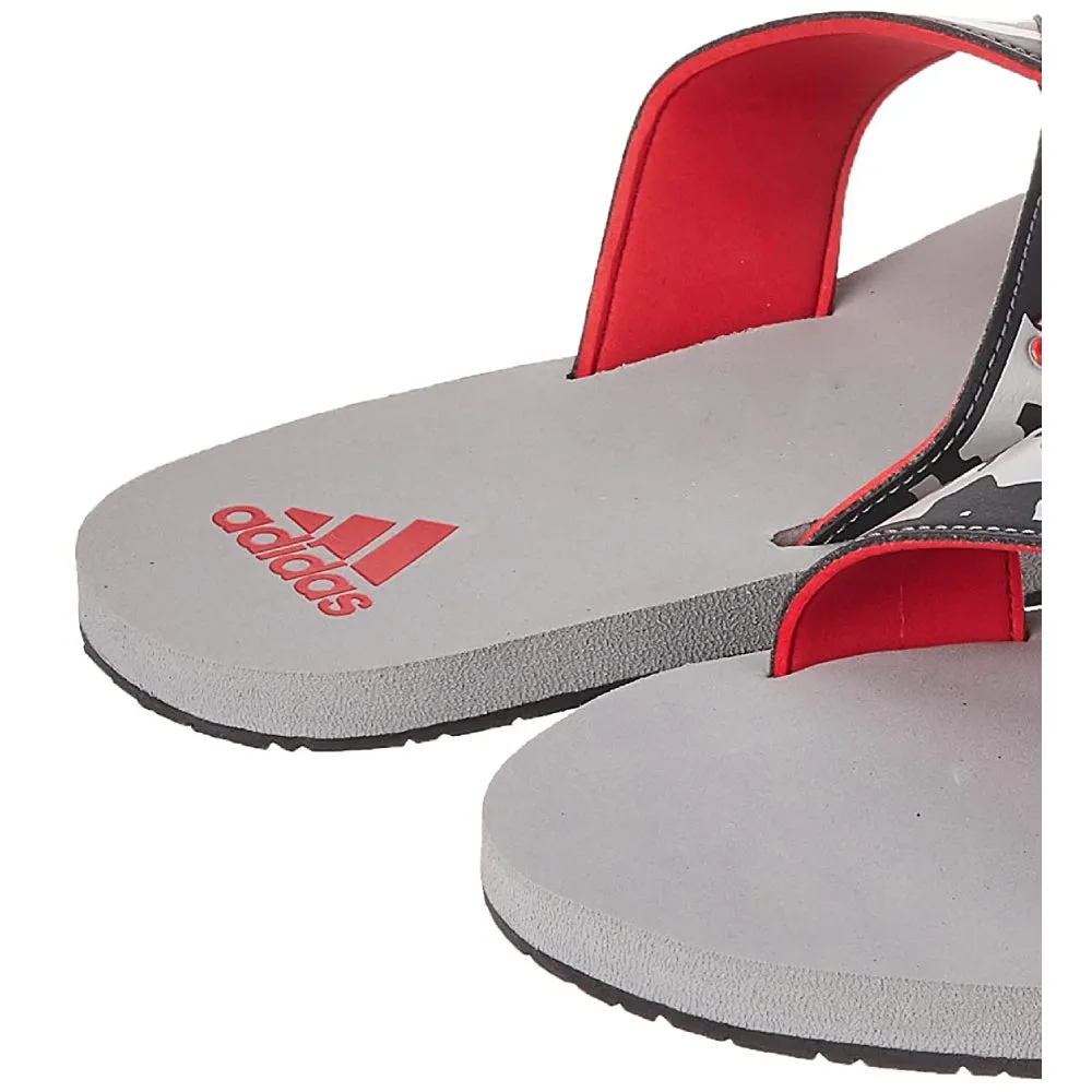 Adidas Men's Distincto Flip Flops Slipper (Carbon/Stone/Scarlet)