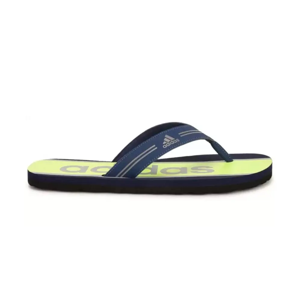 Adidas Men's Glossate Flip Flops Slipper (Mystery Blue/Dove Grey/Solar Yellow)