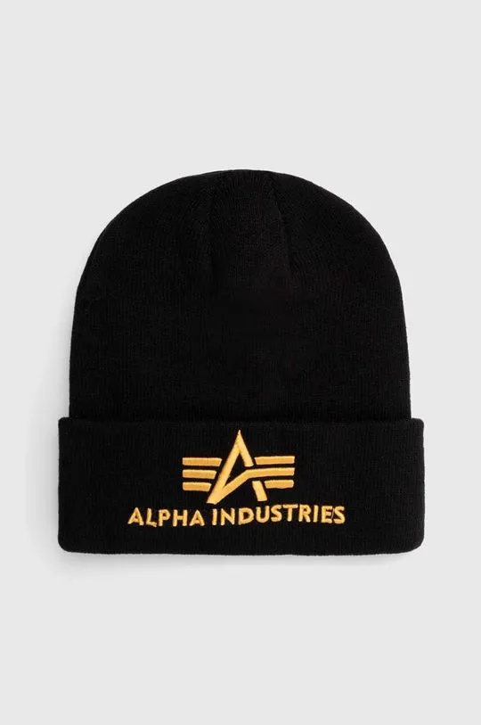 Alpha Industries beanie 3D Beanie black color 168910.583