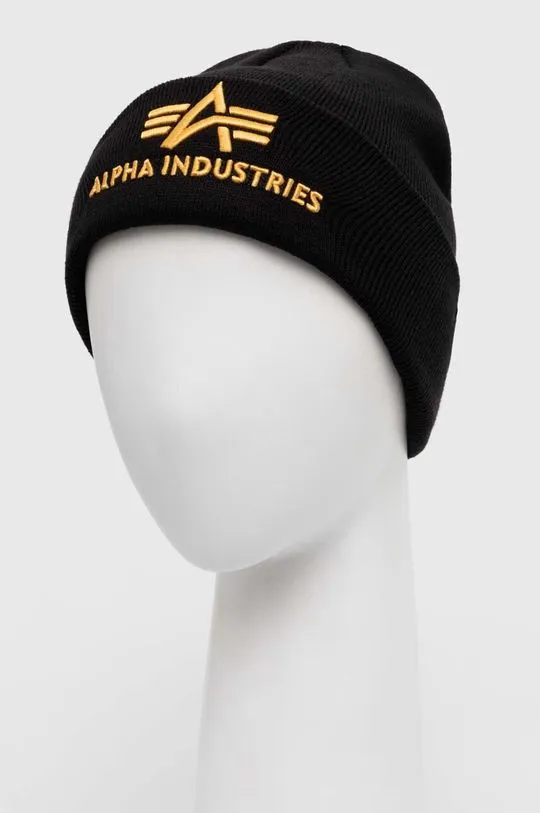 Alpha Industries beanie 3D Beanie black color 168910.583