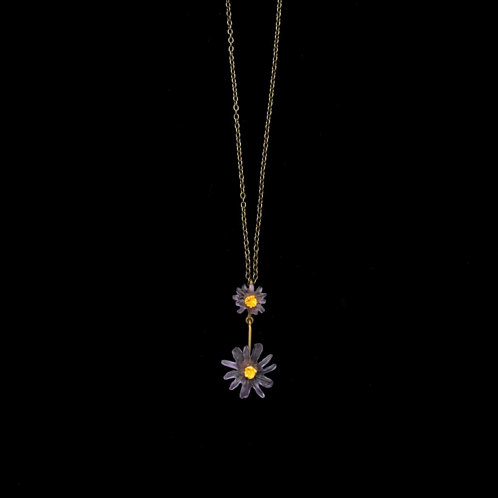 Aster 16 Inch Adjustable Double Drop Pendant Necklace by Michael Michaud