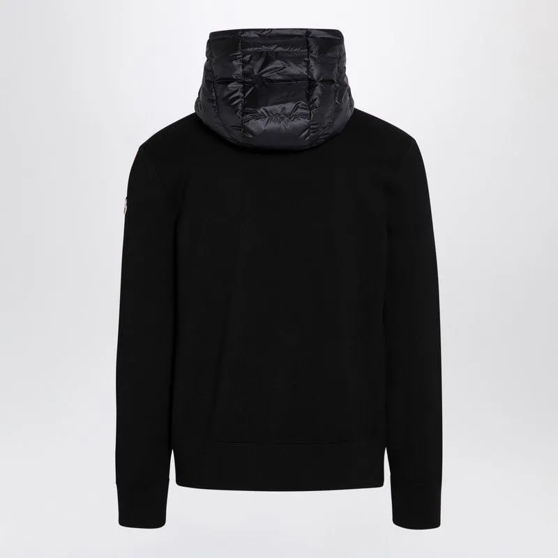 BLACK PADDED ZIP/CARDIGAN SWEATSHIRT