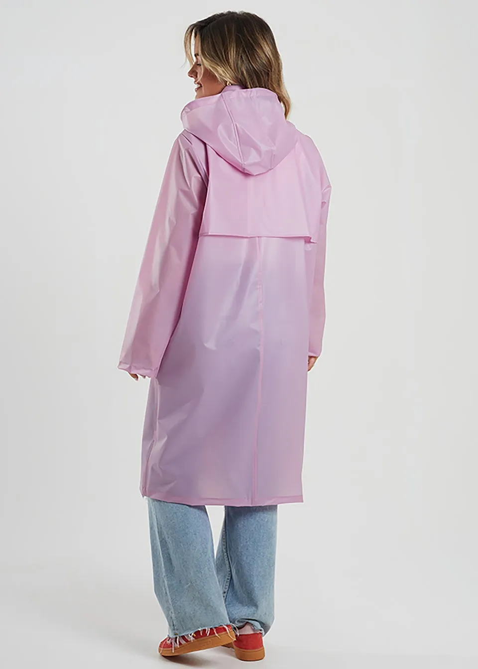 Brave Soul Lilac Marlow Cloudy Longline Rain Mac