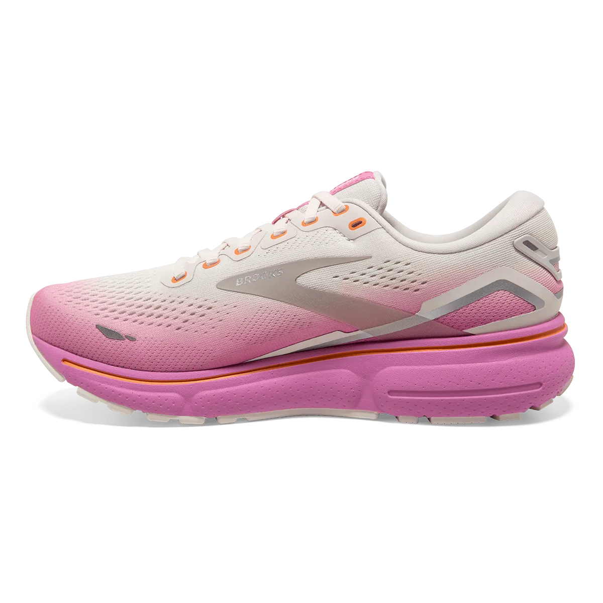 Brooks Ghost 15 - Grey - Coconut - Fuchsia