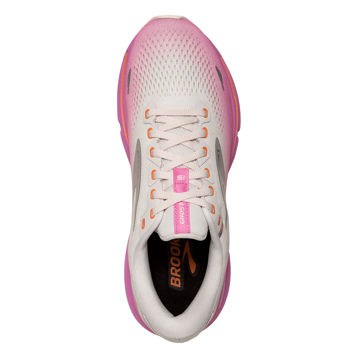 Brooks Ghost 15 - Grey - Coconut - Fuchsia