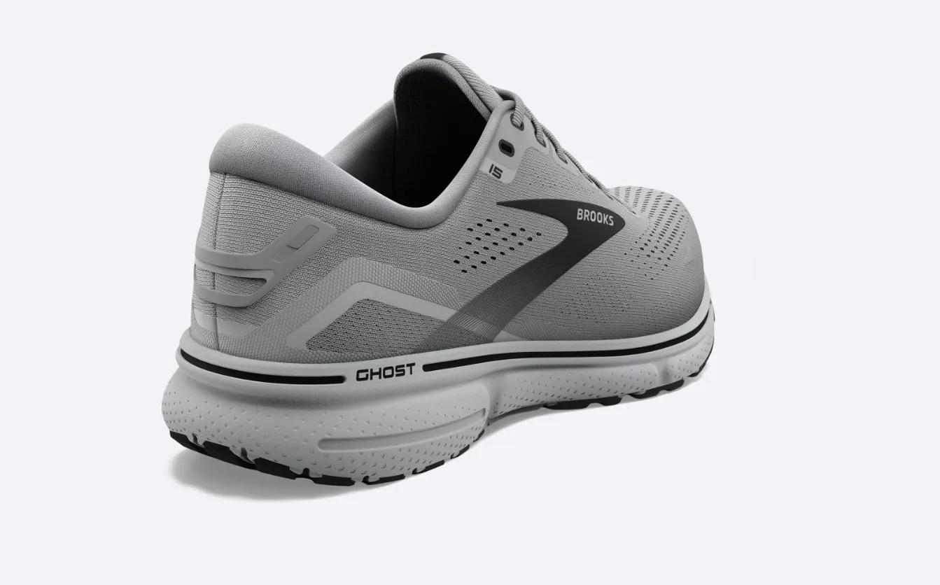 Brooks Men’s Ghost 15 Athletic Shoes-Alloy/Oyster/Black