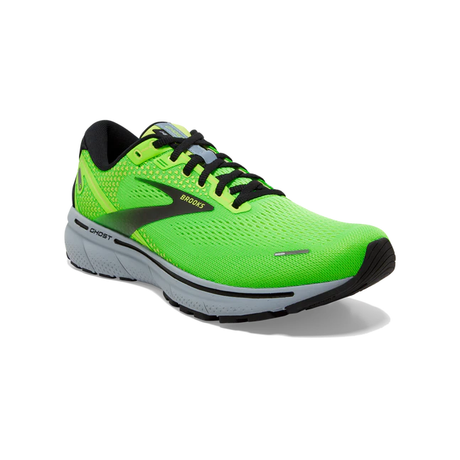 Brooks Mens Ghost 14 Athletic Shoes- Green Gecko