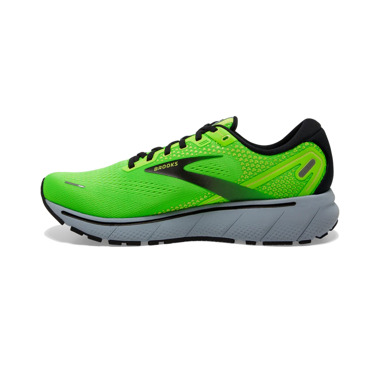 Brooks Mens Ghost 14 Athletic Shoes- Green Gecko