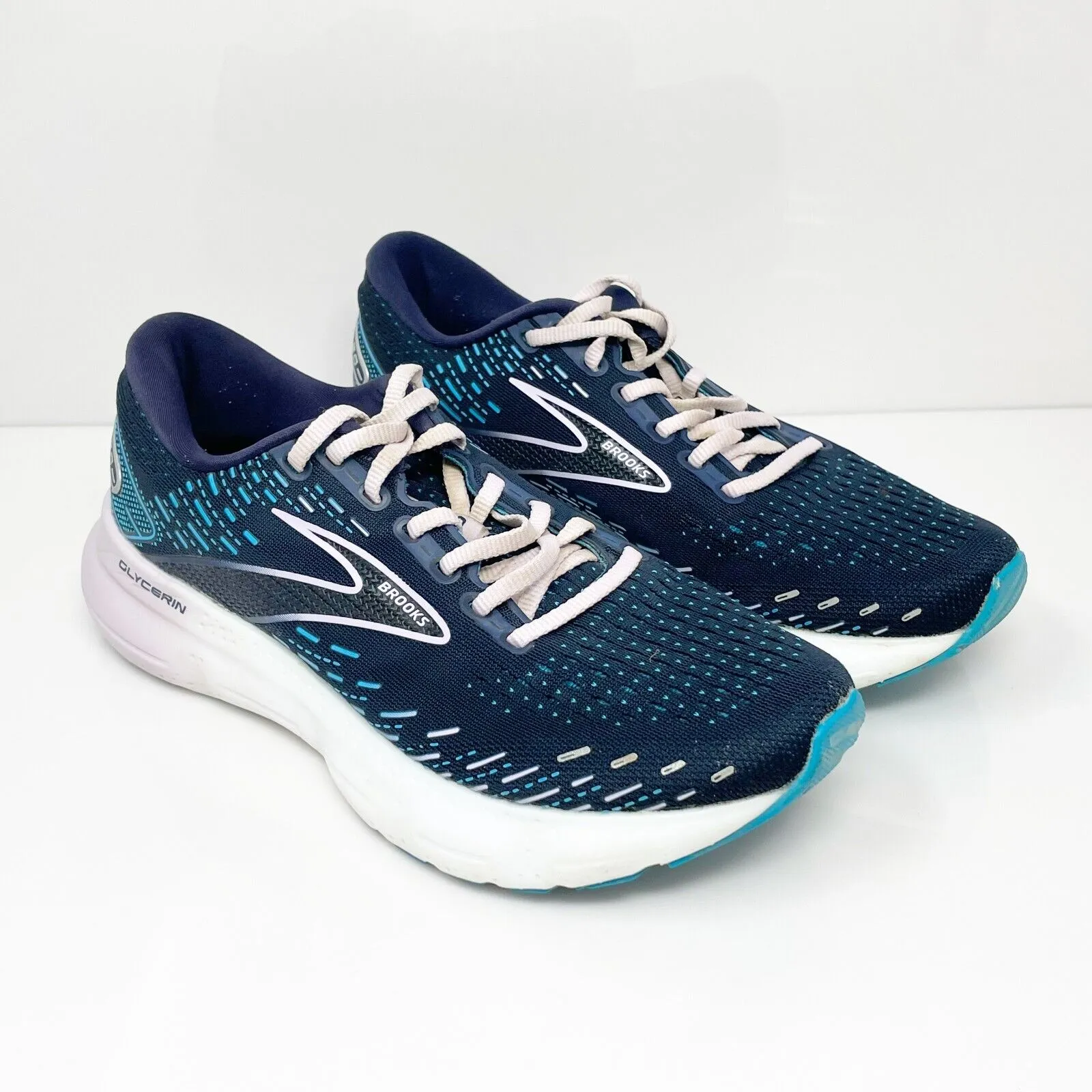 Brooks Womens Glycerin 20 1203691B499 Blue Running Shoes Sneakers Size 7 B