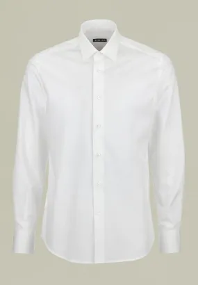 Camicia bianca unita twill collo italiano