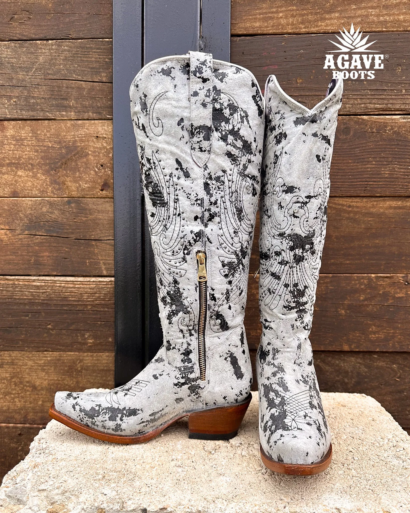 CAMO COWHIDE  | WOMEN TALL COWBOY BOOTS