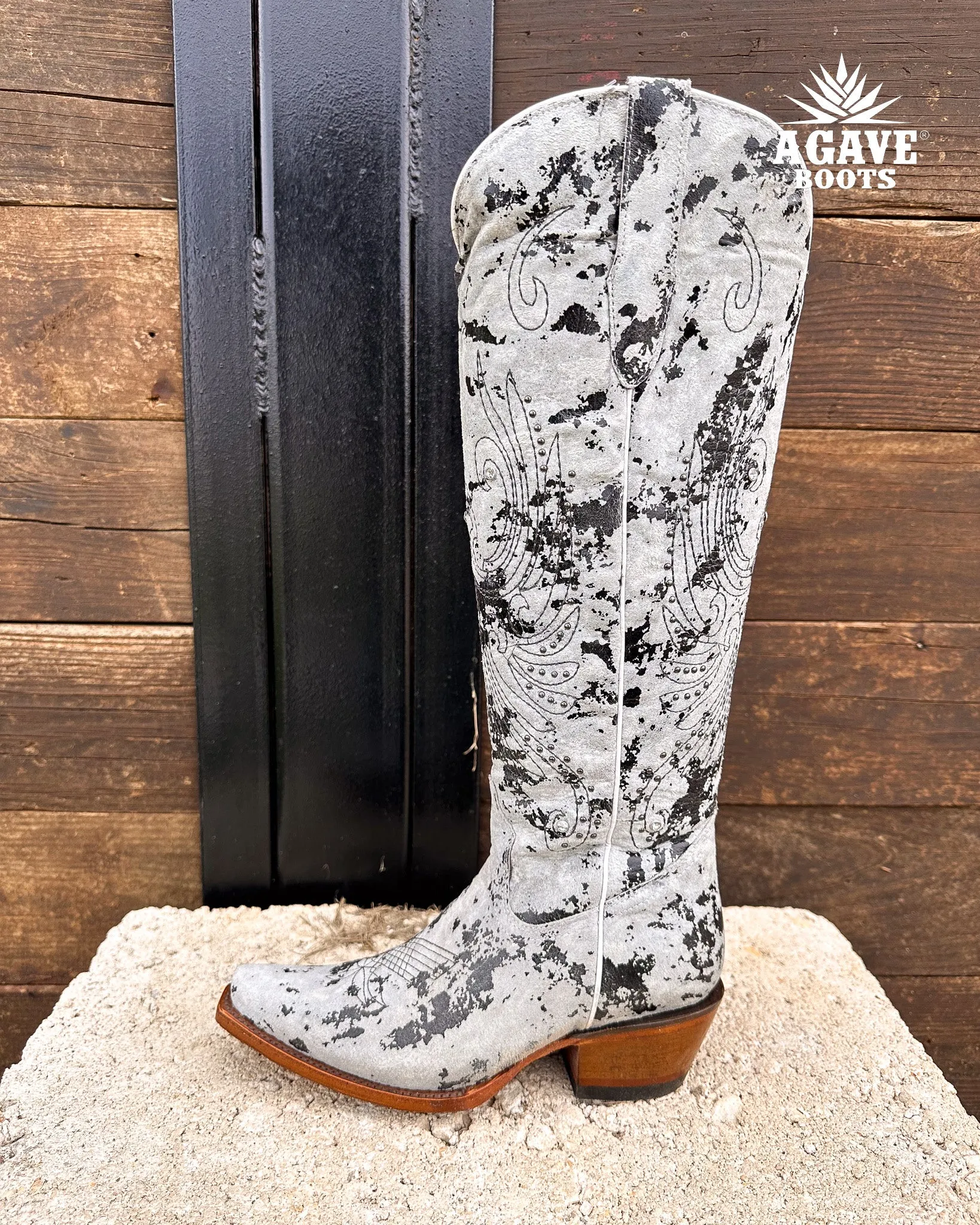 CAMO COWHIDE  | WOMEN TALL COWBOY BOOTS