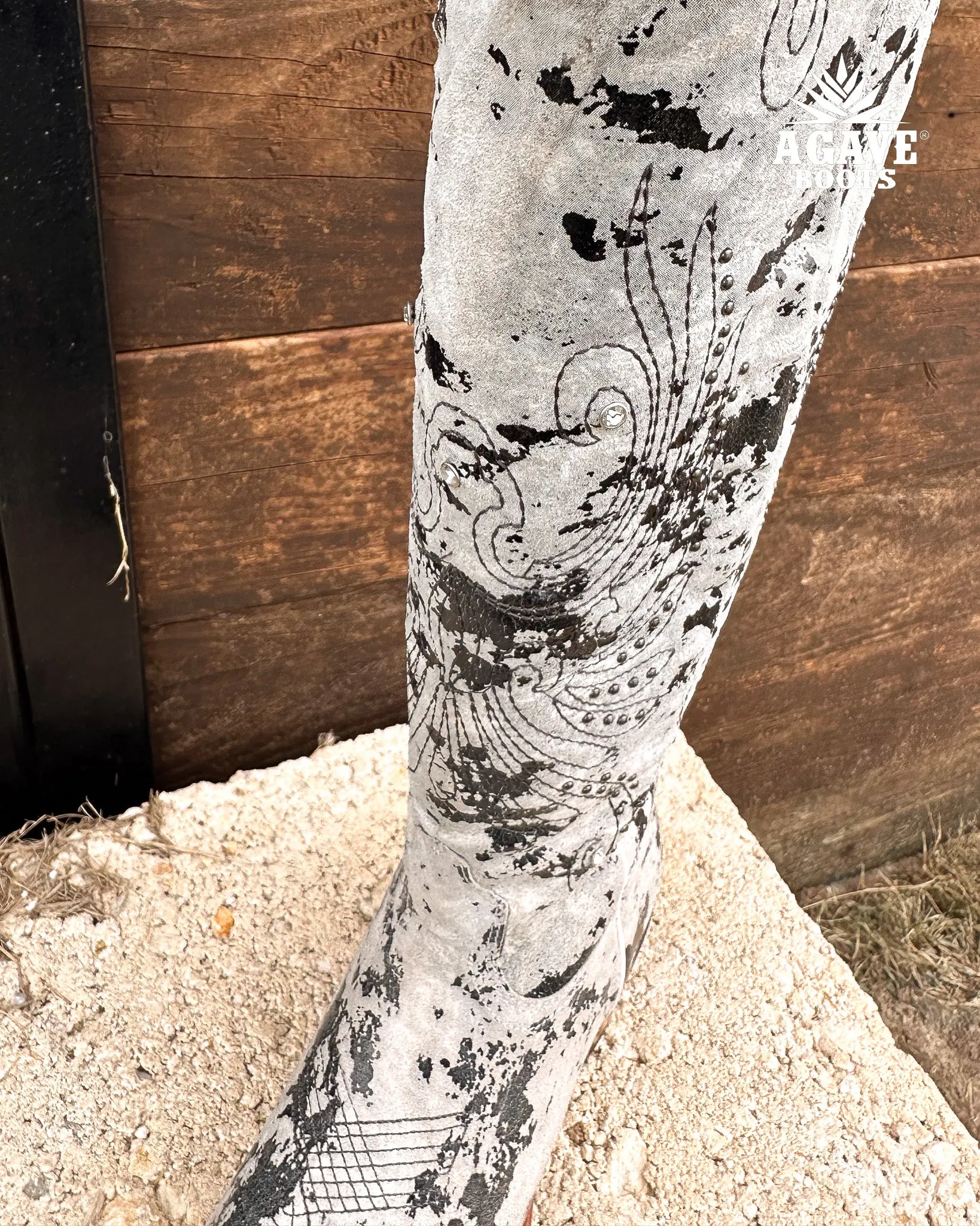 CAMO COWHIDE  | WOMEN TALL COWBOY BOOTS