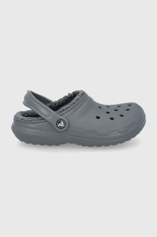 Crocs slippers CLASSIC LINED CLOG gray color