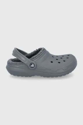 Crocs slippers CLASSIC LINED CLOG gray color