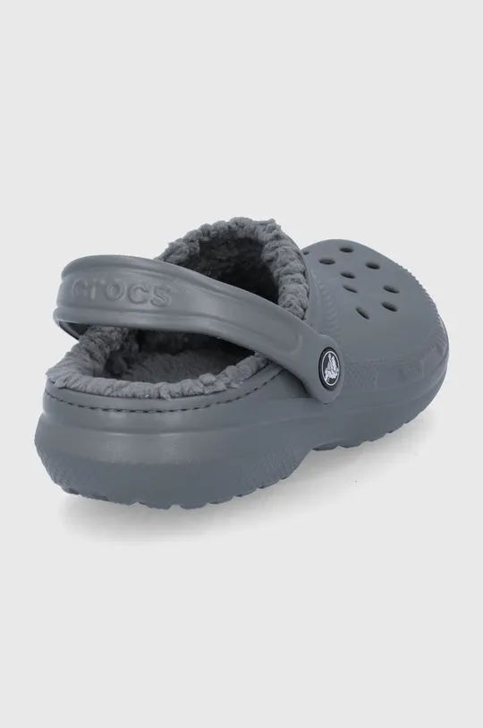 Crocs slippers CLASSIC LINED CLOG gray color