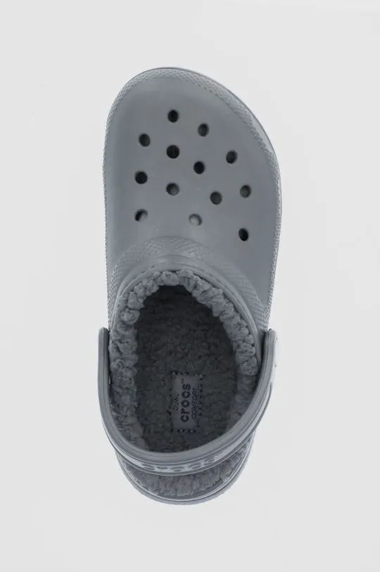 Crocs slippers CLASSIC LINED CLOG gray color