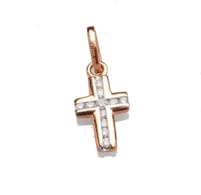 Diamond Cross Solid 14K Gold Outline