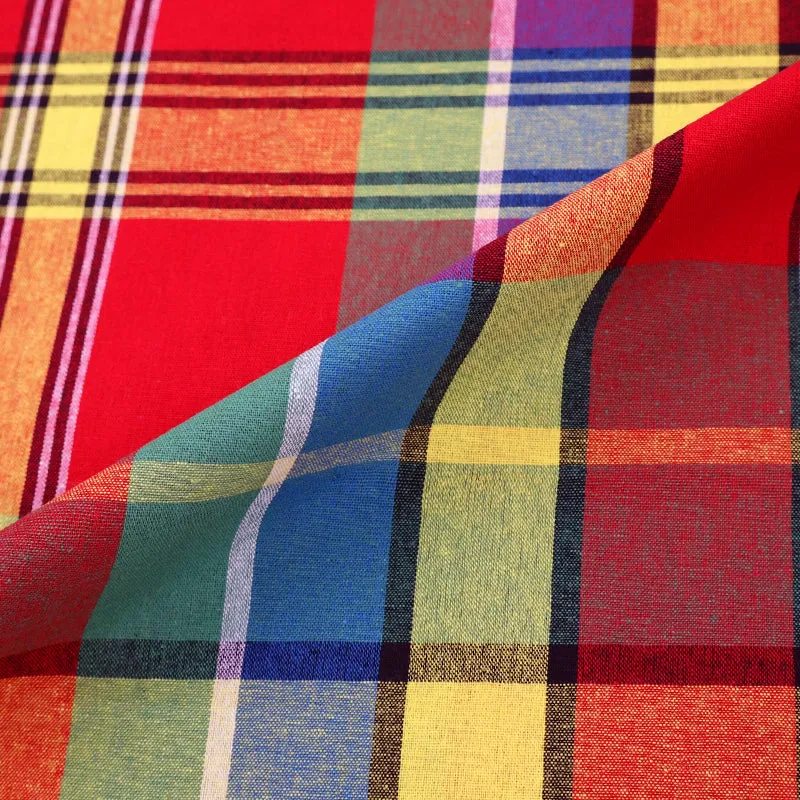 Dressmaking Madras Cotton Check - Red - Babar