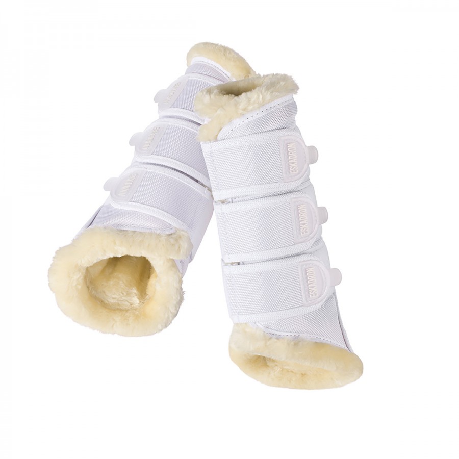 Eskadron Faux fur Soft tendon boots White