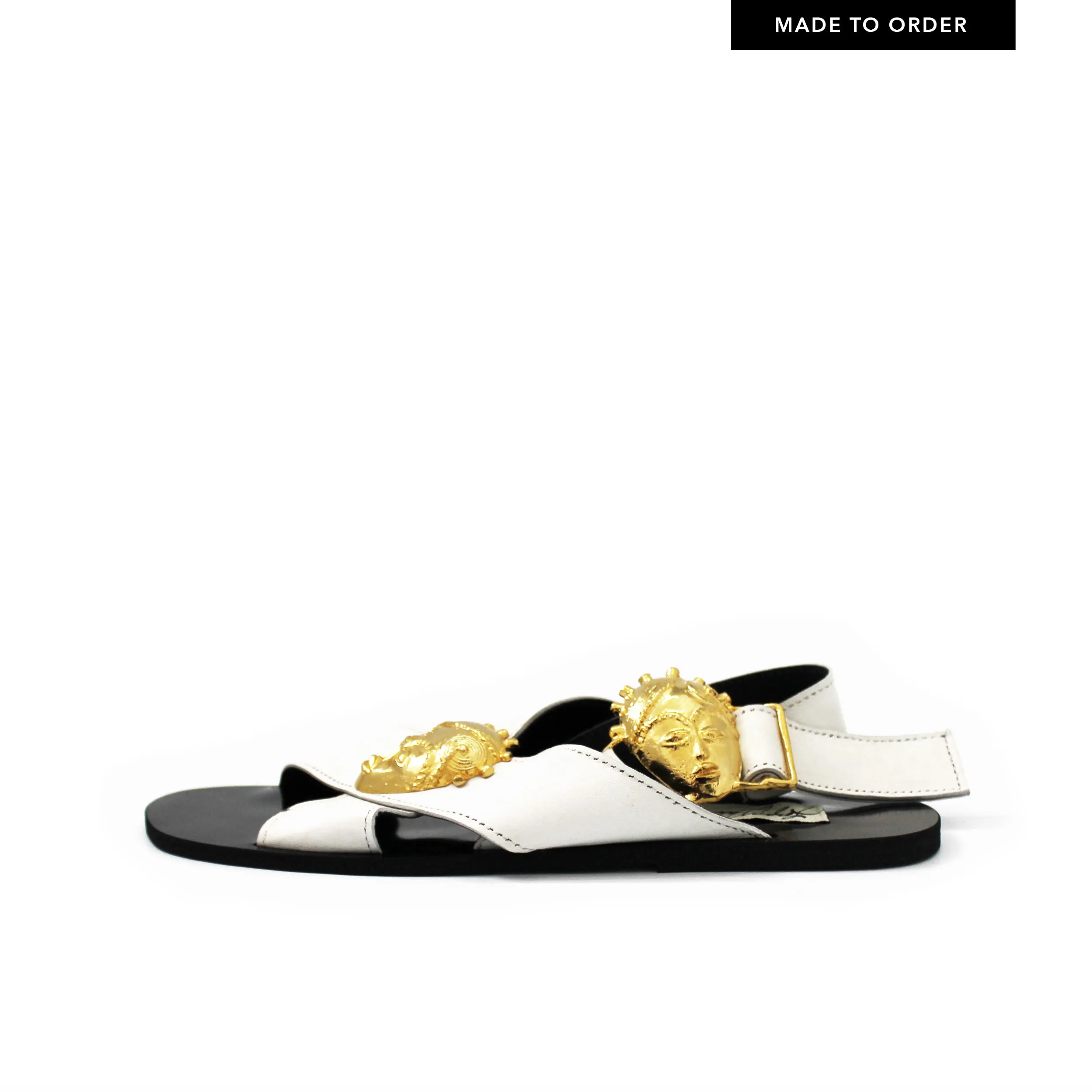 Fah Reg White Leather Sandal