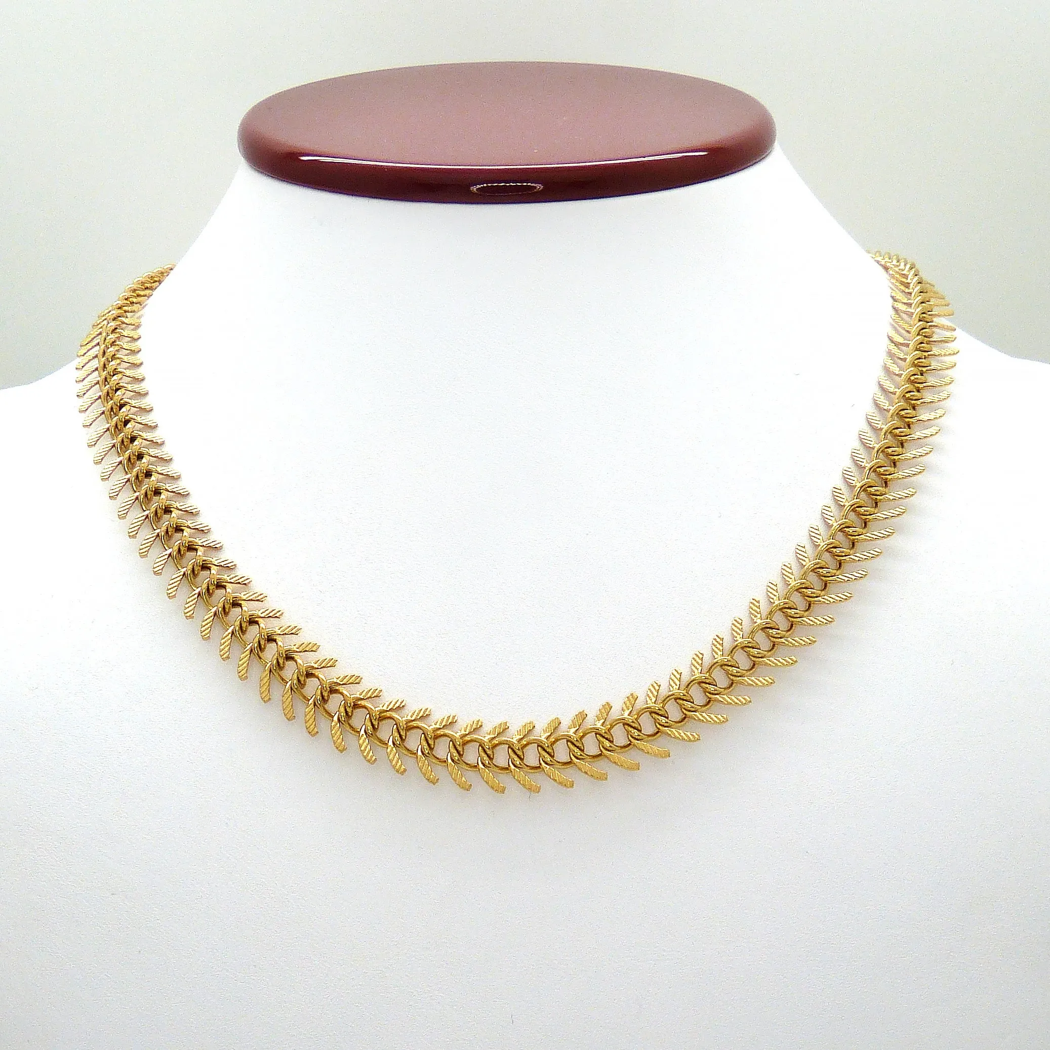 Fishbone 18K Gold Link Necklace 18 by Sahira