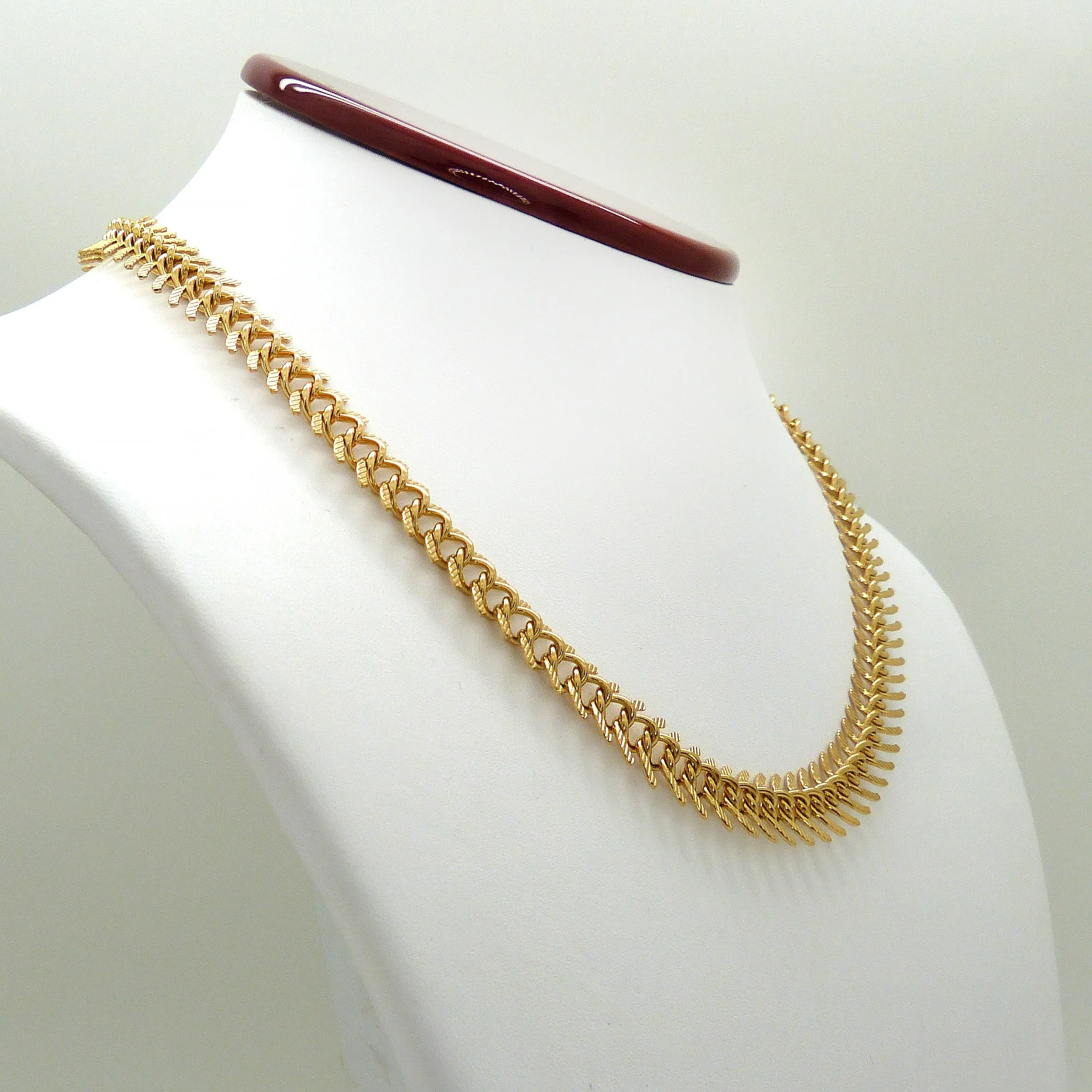 Fishbone 18K Gold Link Necklace 18 by Sahira