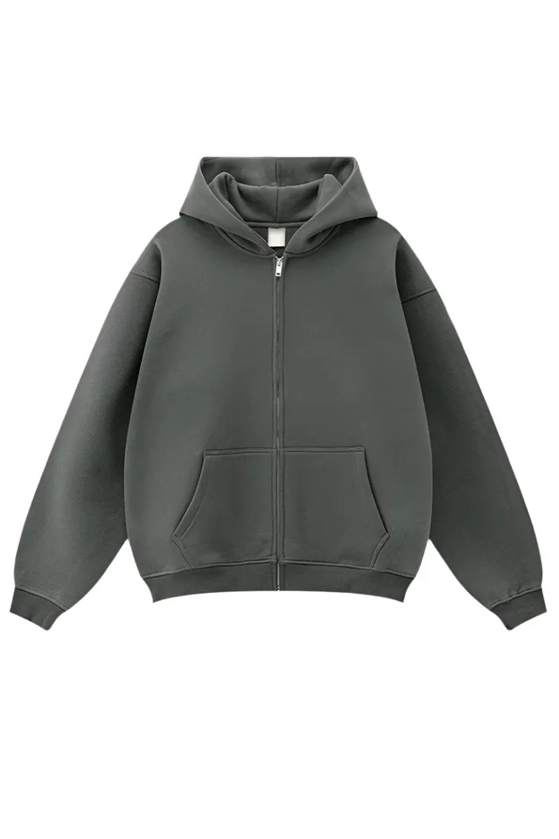 Fleece Streetwear Zip Hoodie