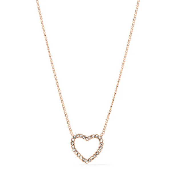 Fossil CZ Heart Necklace: Rose