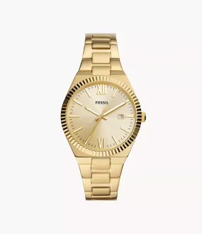 Fossil Scarlett Three-Hand Gold Tone Watch