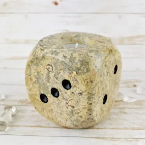 Fossil Shells & Coral Dice Candle Holder