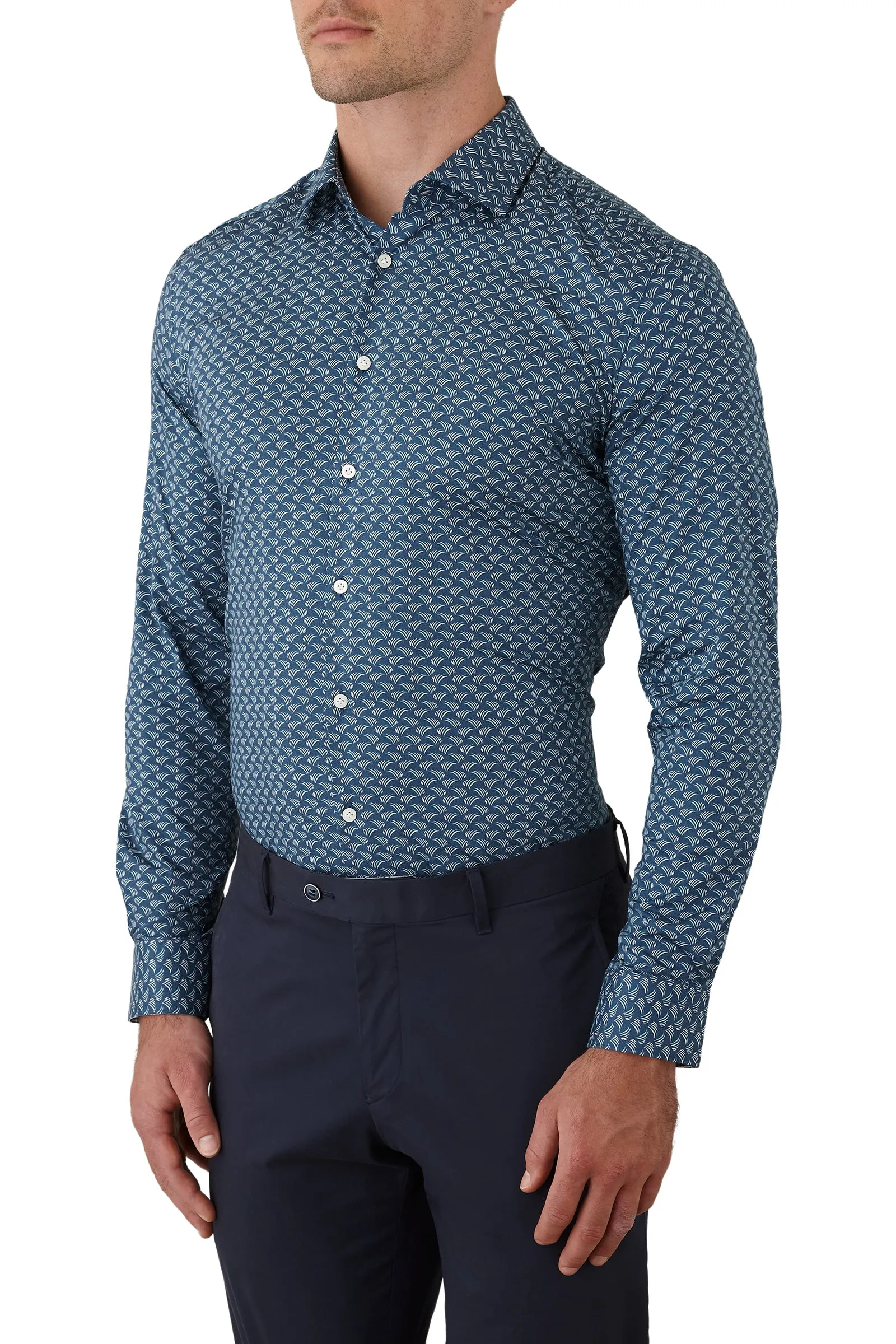 Gibson Motion Shirt - Blue/Teal Wave Print