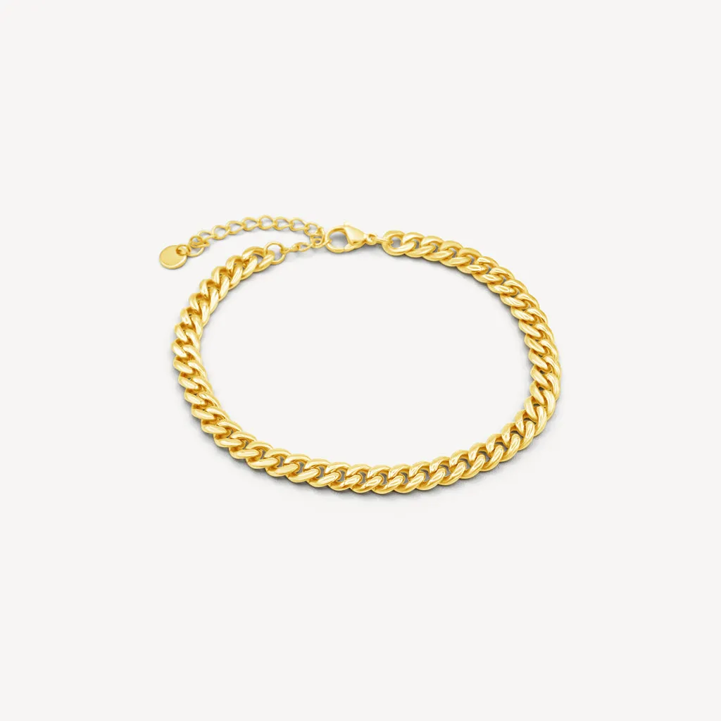 Gold Cuban Link Anklet 6mm