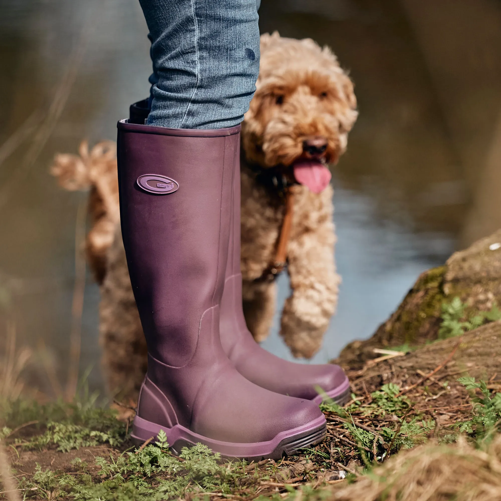 Grubs Boots Rainline Wellies Womens - Pink