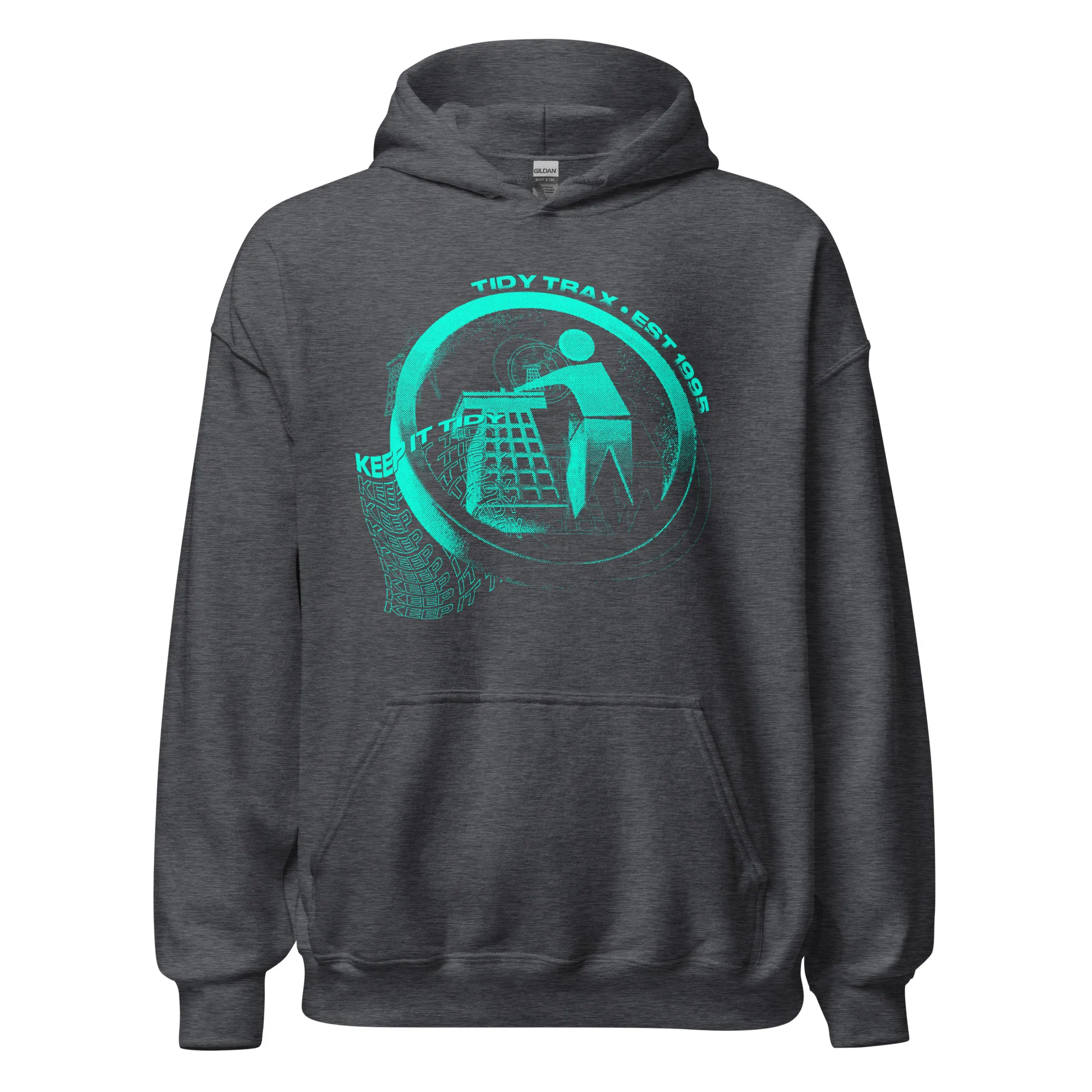 Grunge Cyan Tidy Hoodie