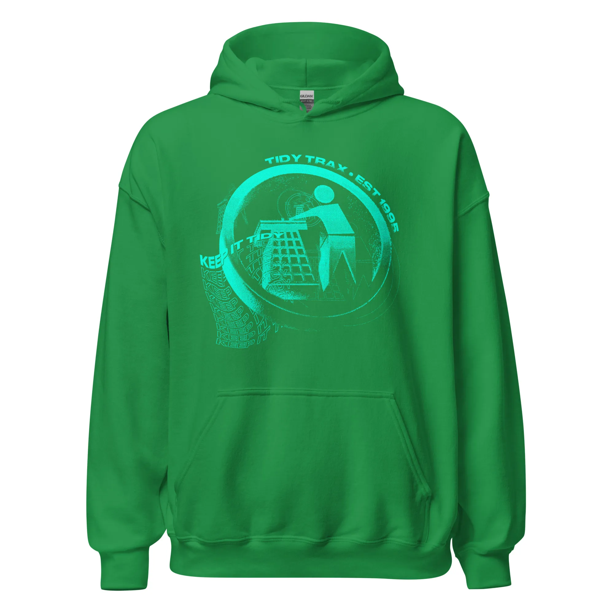 Grunge Cyan Tidy Hoodie