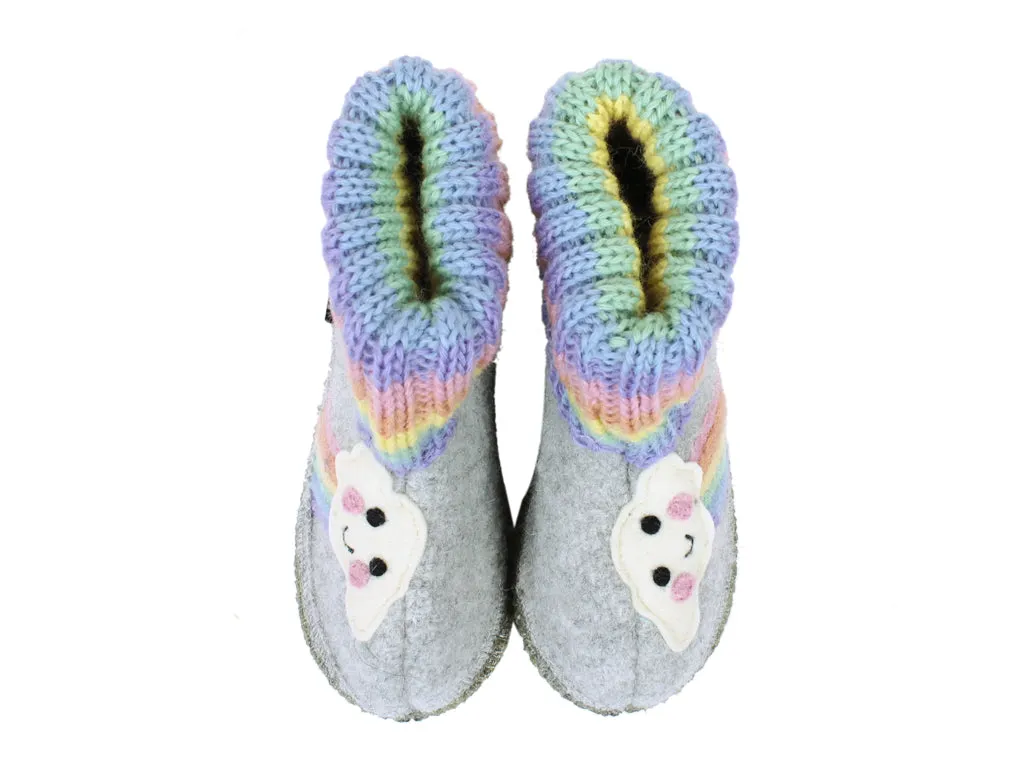 Haflinger Children's slipper Rainbow Grey