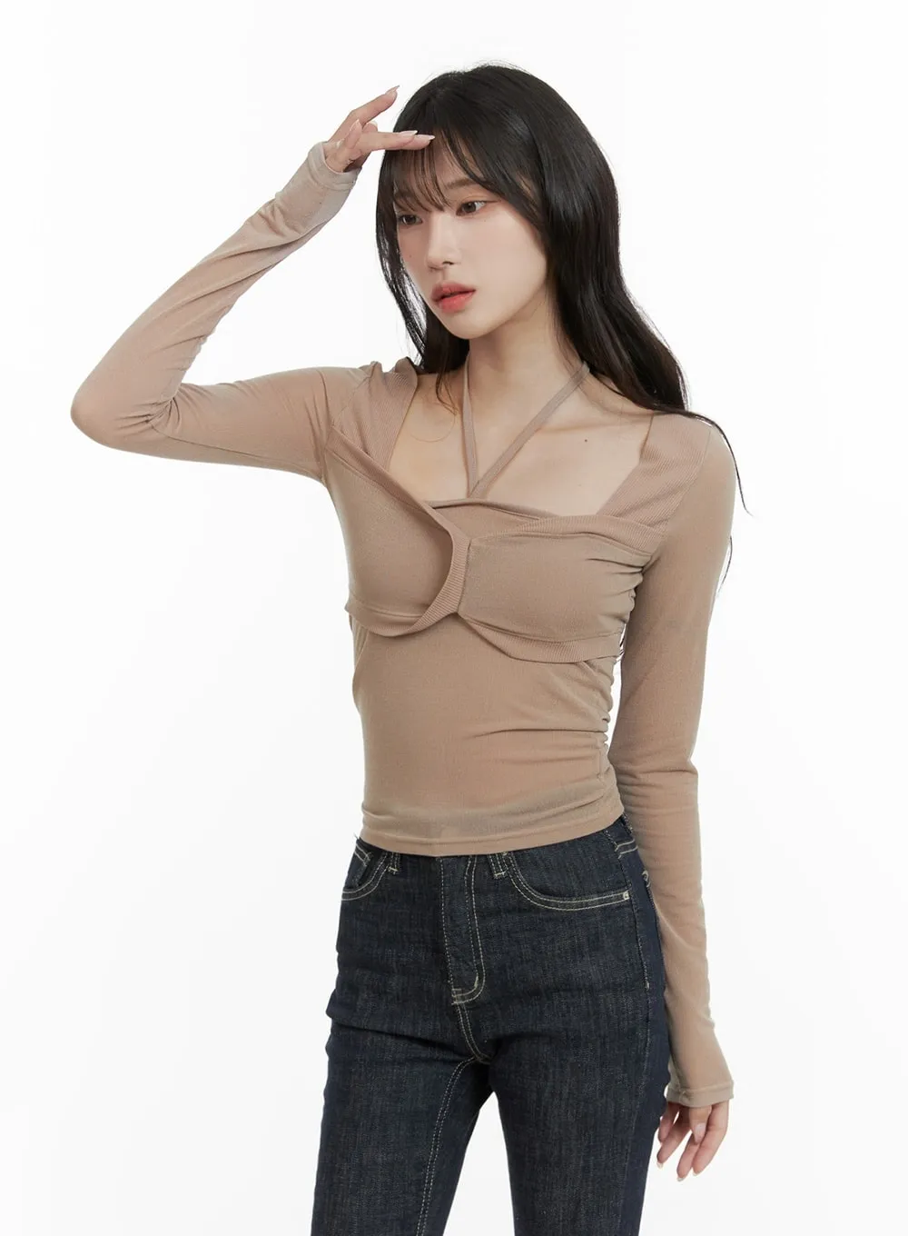 Halter Neck Layered Top CA403