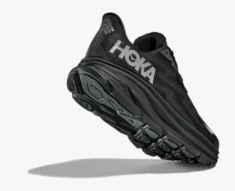 Hoka Men’s Clifton 9 GTX Waterproof Athletic Shoes-Black/Black