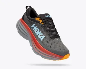 Hoka Mens Bondi 8 Athletic Shoes- Anthracite/Castlerock **Wide Width**