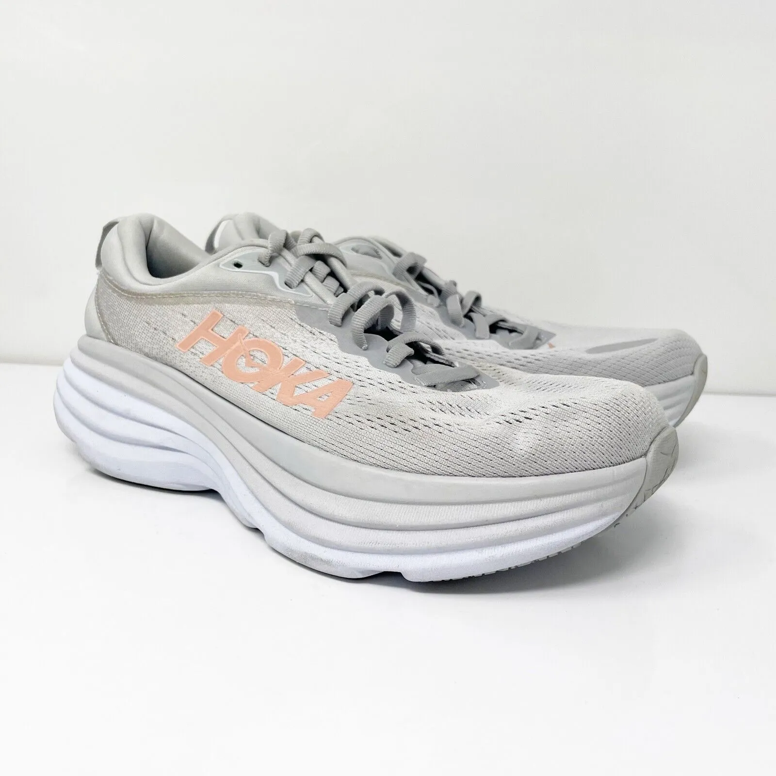 Hoka One One Womens Bondi 8 1127952 HMLR Gray Running Shoes Sneakers Size 8 B