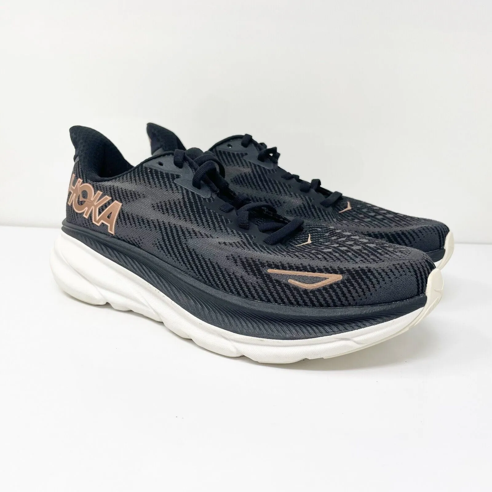 Hoka One One Womens Clifton 9 1127896 BRGL Black Running Shoes Sneakers Size 8 B