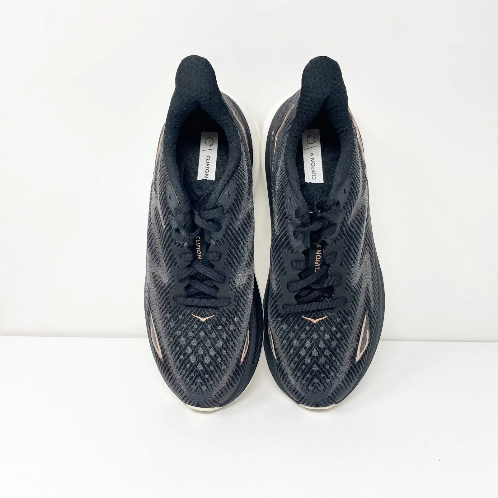 Hoka One One Womens Clifton 9 1127896 BRGL Black Running Shoes Sneakers Size 8 B