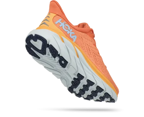 Hoka Womens Clifton 8 Athletic Shoes- Baked Sun/Shell Coral