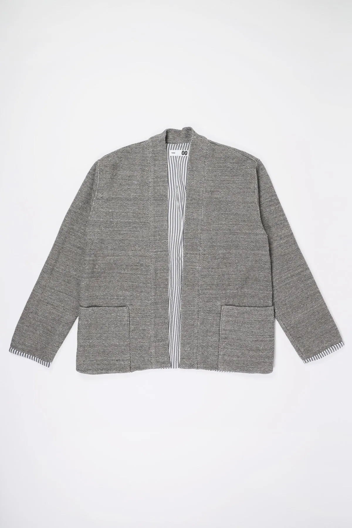 Honeycomb Jersey Lined Easy Cardigan - Gray